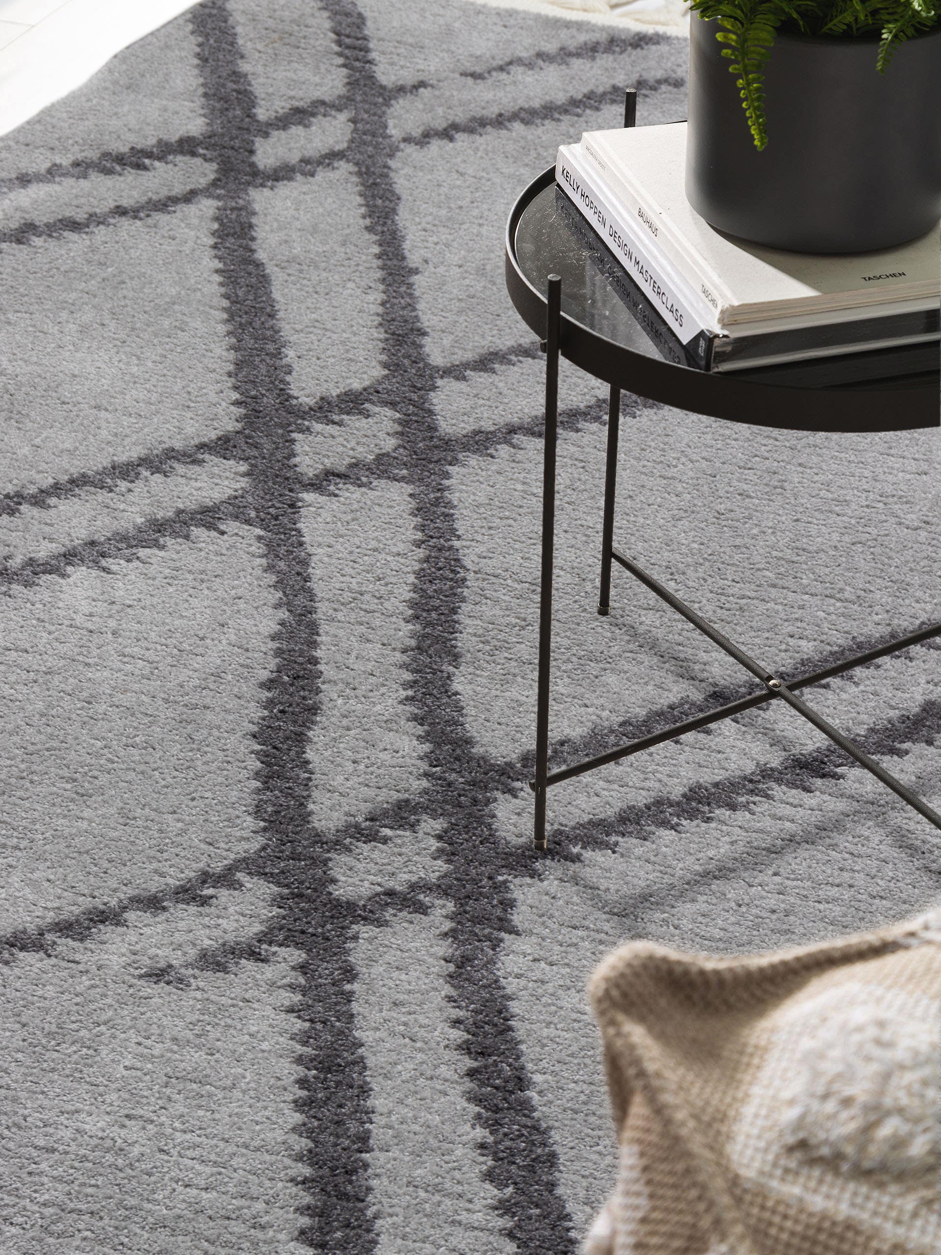 Cool CL 05 Anthracite Scandinavian Plush Textured Machine Rug