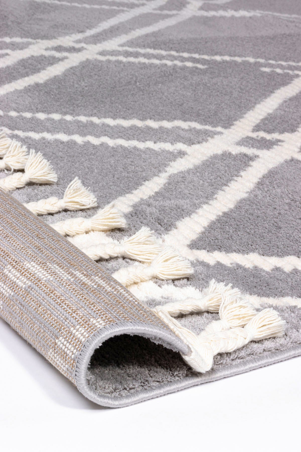 Cool CL 02 Grey Scandinavian Plush Textured Machine Rug