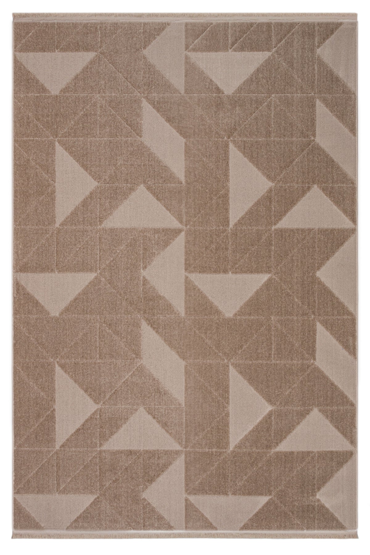 Sidney SD05 Beige Plush Textured Living Room Machine Carpet