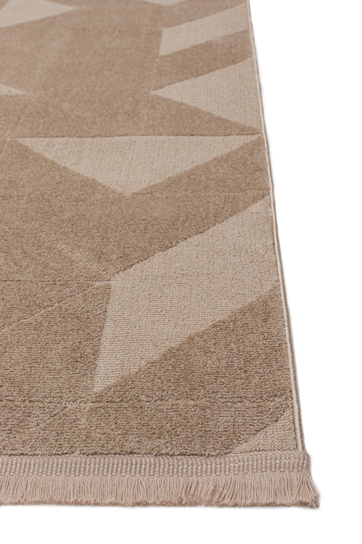 Sidney SD05 Beige Plush Textured Living Room Machine Carpet