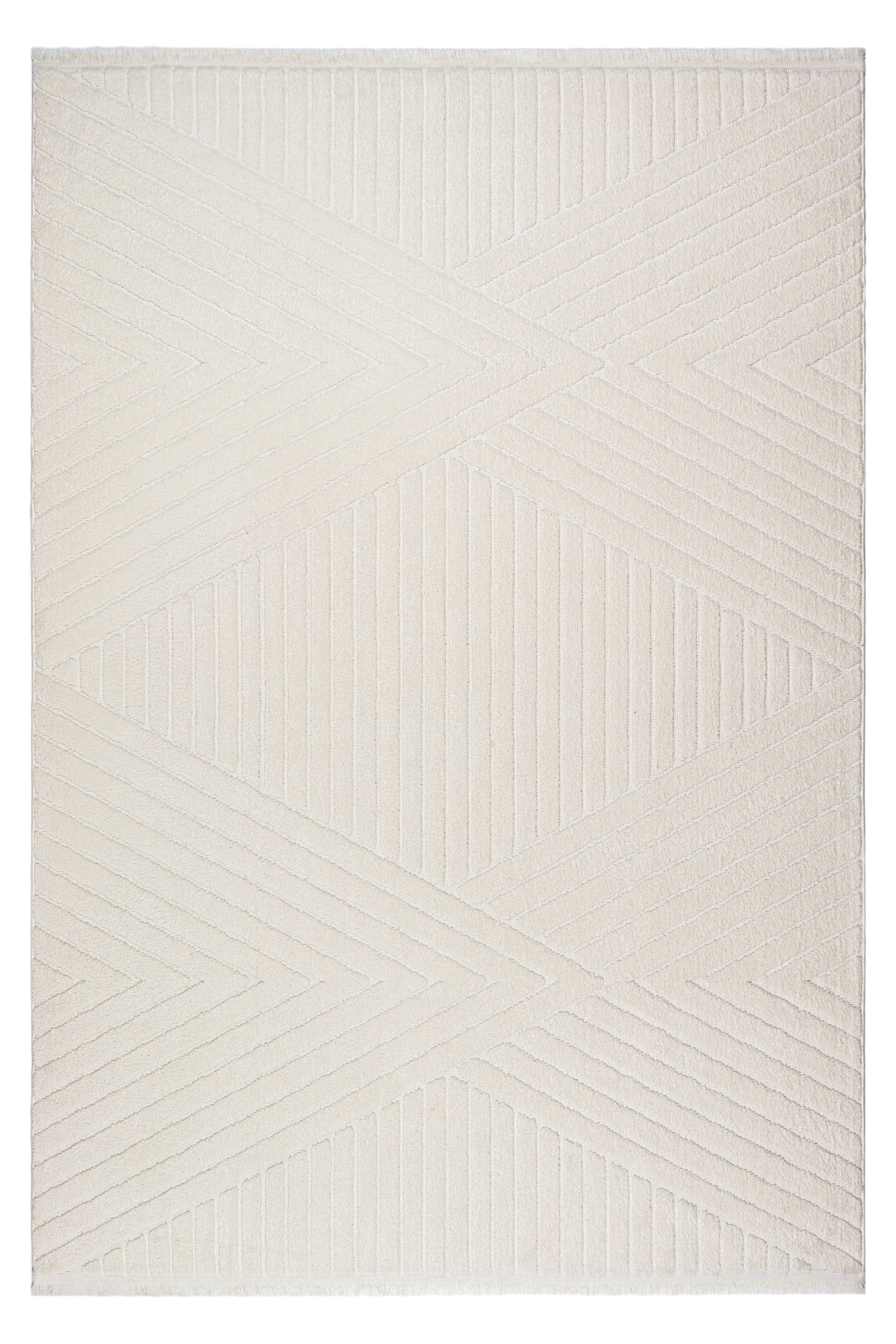 Sidney SD01 Cream Plush Textured Living Room Machine Carpet