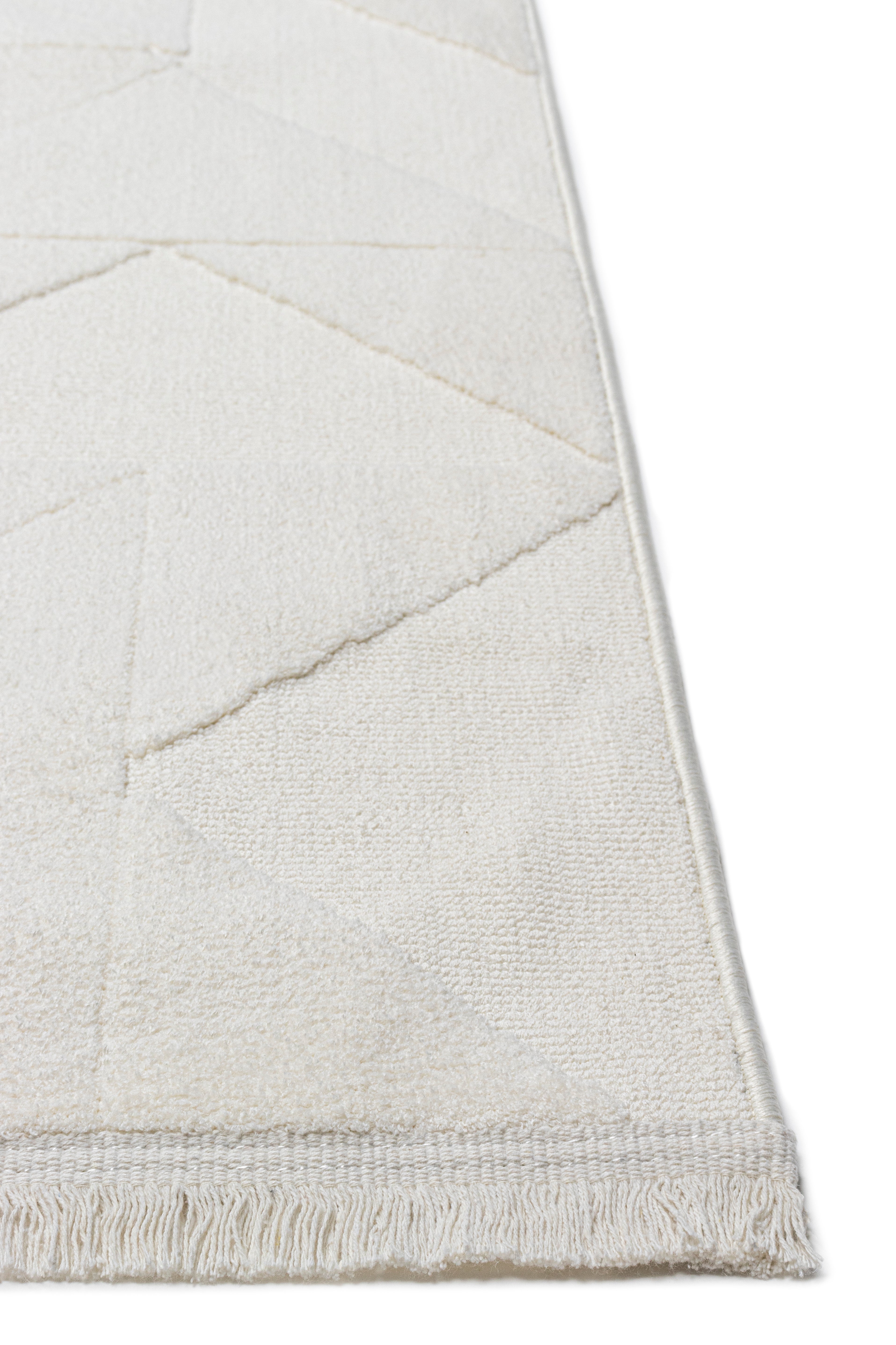 Sidney SD03 Cream Plush Textured Living Room Machine Carpet