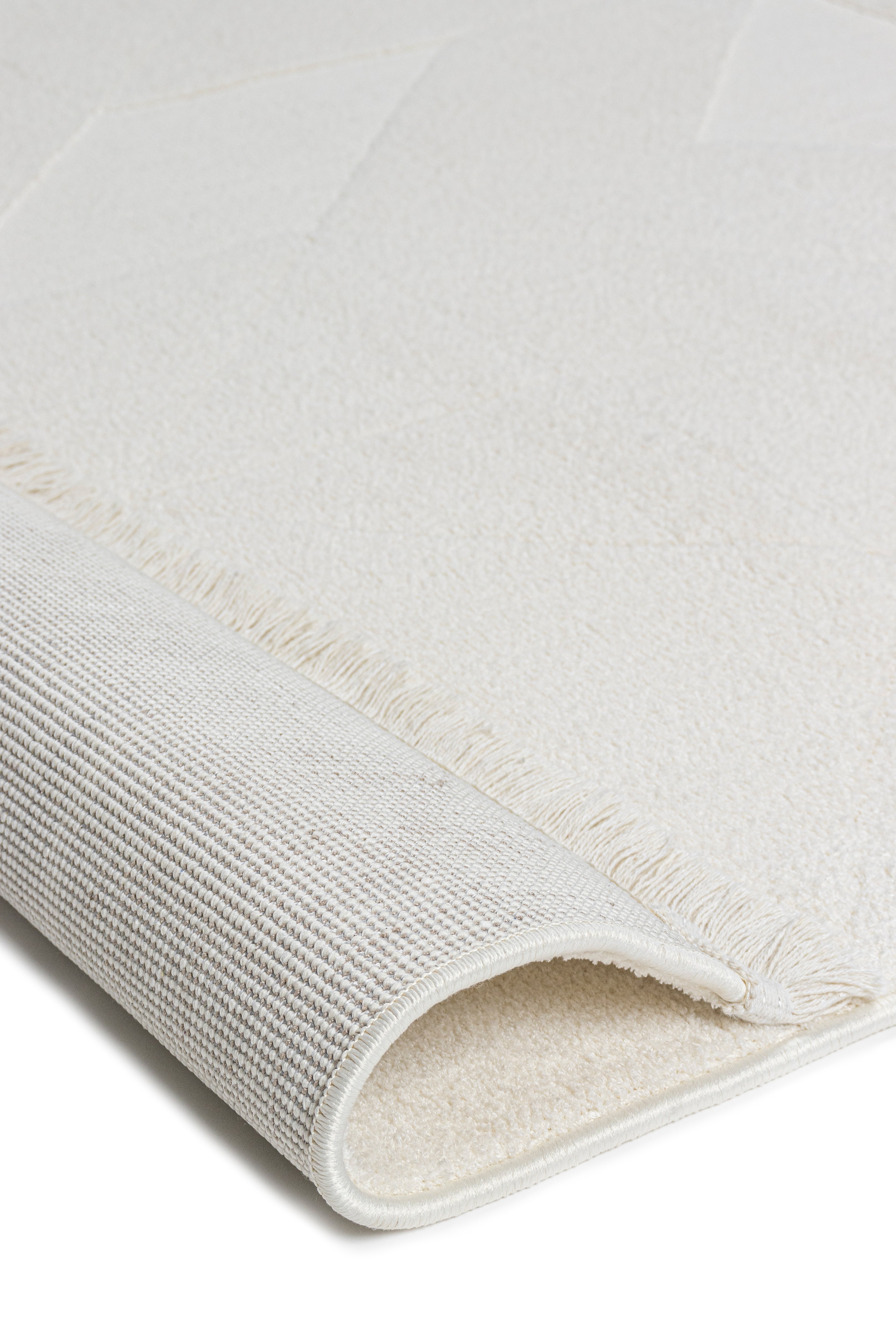 Sidney SD03 Cream Plush Textured Living Room Machine Carpet