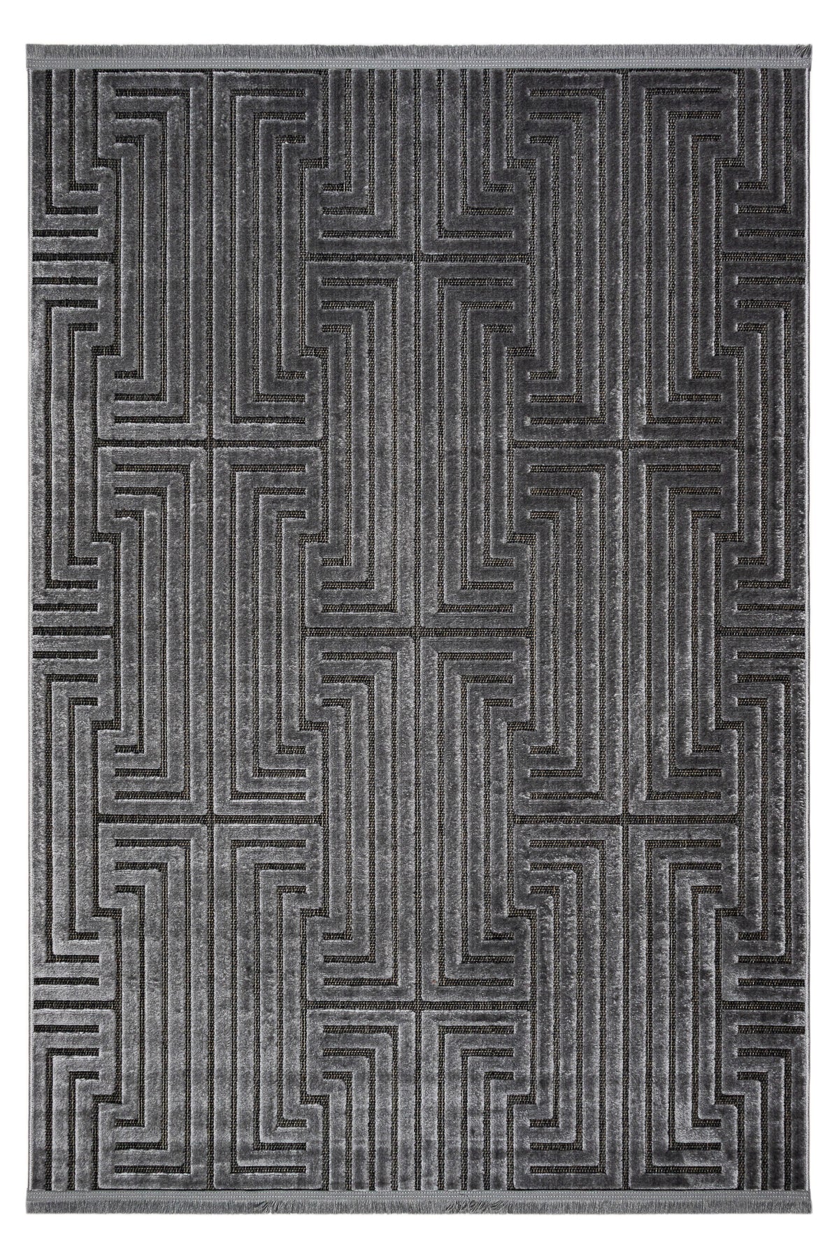 Pier PR02 Gray Scandinavian Patterned Modern Living Room Carpet