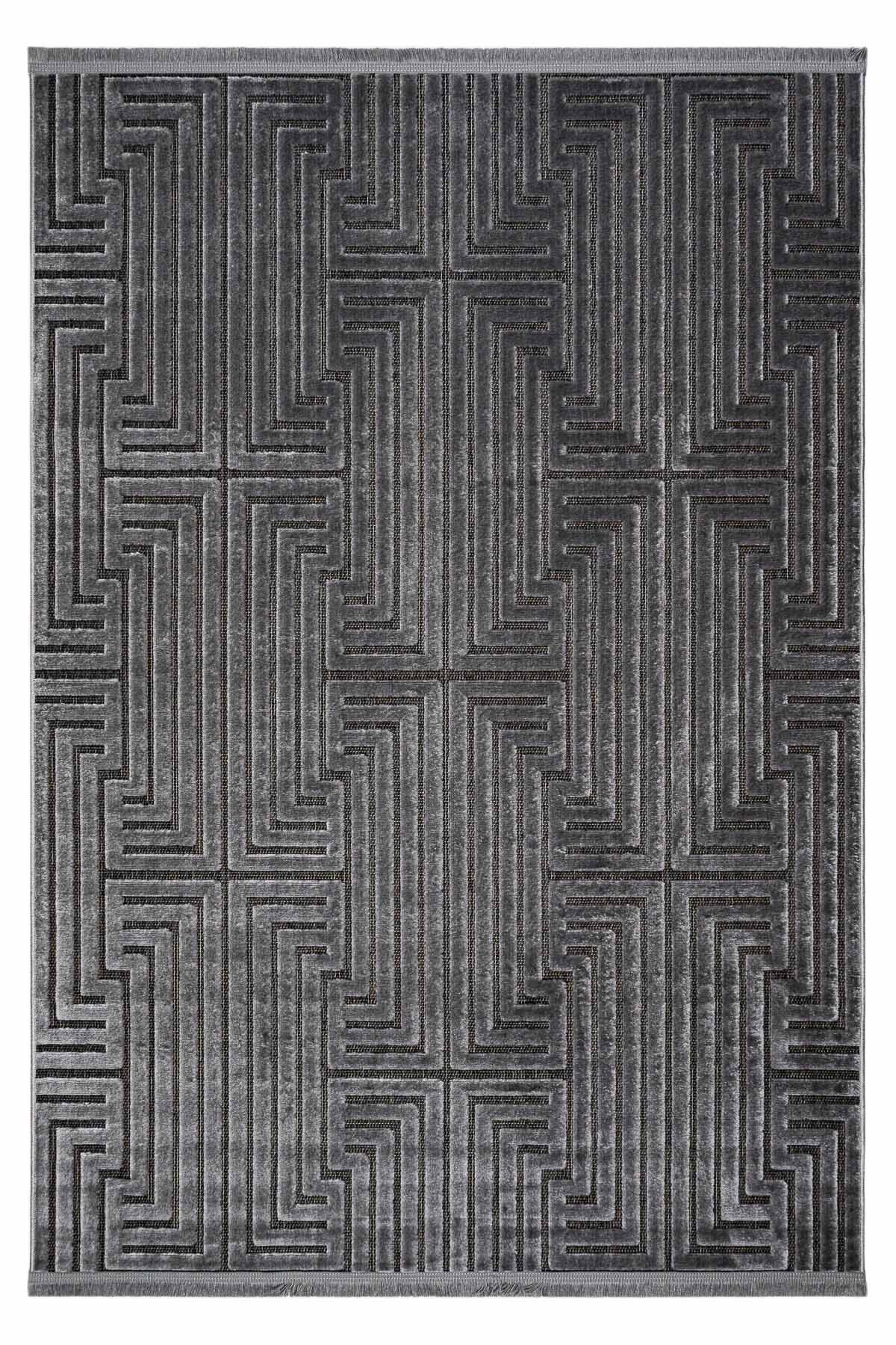 Pier PR02 Gray Scandinavian Patterned Modern Living Room Carpet