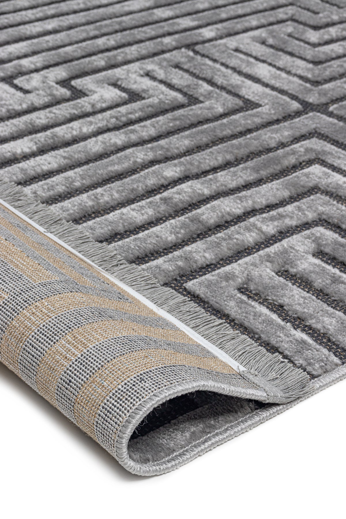 Pier PR02 Gray Scandinavian Patterned Modern Living Room Carpet