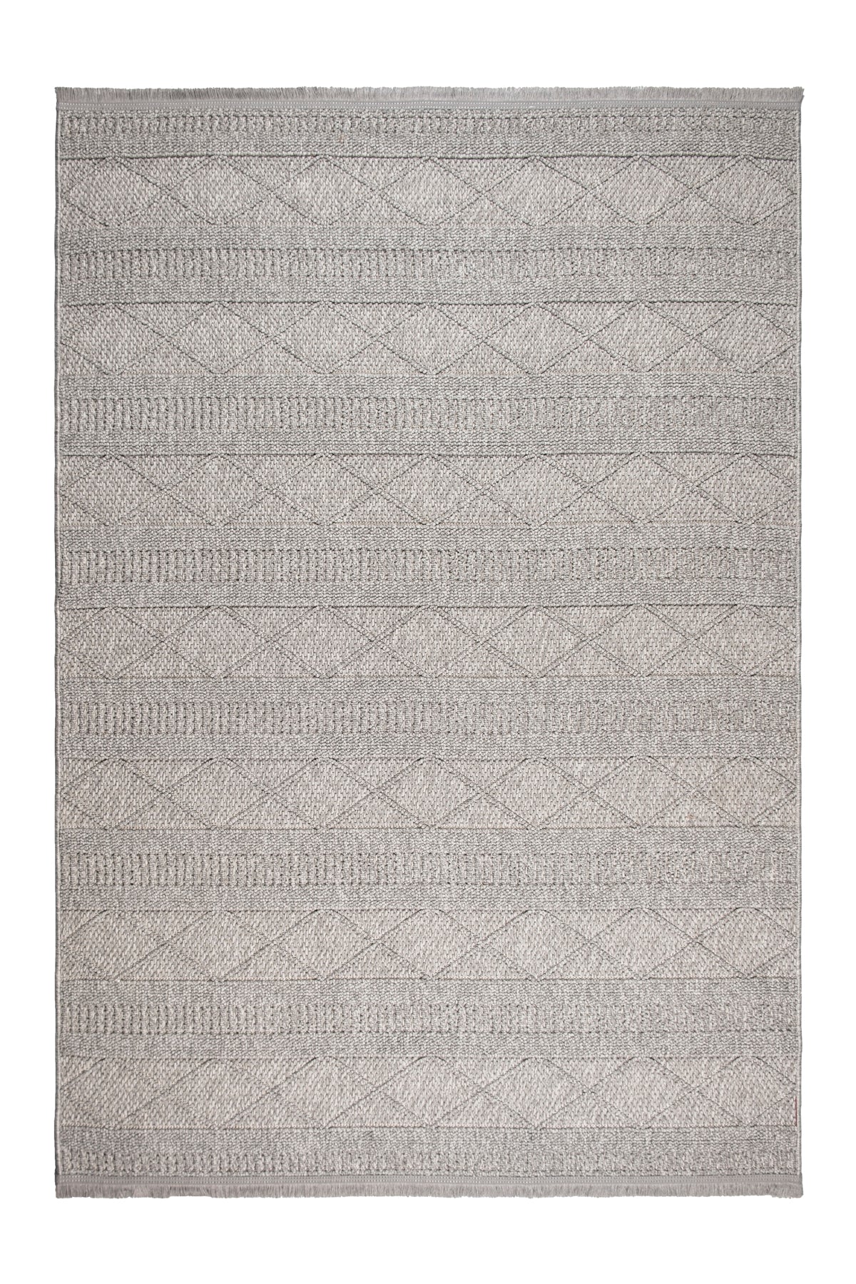 Marie MR01 Gray Macrame Woven Machine Rug